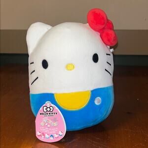 Squishmallow Blue Hello Kitty red bow Sanrio 8" Kellytoy Soft Plush